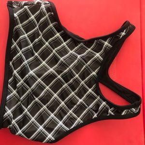 plaid racer back sports bra